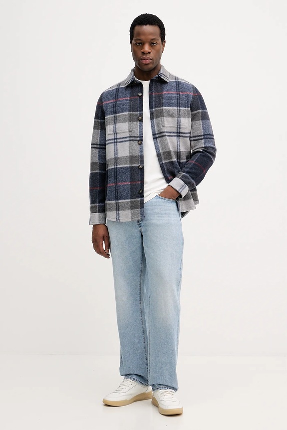 Košeľové sako Barbour MOS0400 tmavomodrá AW25