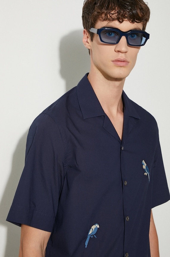 Хлопковая рубашка Paul Smith M1R.905UE.N01592 тёмно-синий