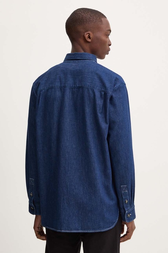 A.P.C. koszula jeansowa chemise mathias logo granatowy COHAL.H12586