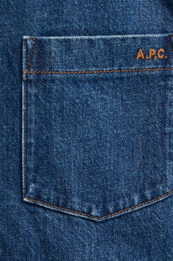 Rifľová košeľa A.P.C. surchemise vittorio brodee COHTD.H02837 tmavomodrá