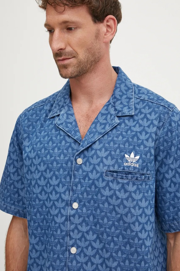 Rifľová košeľa adidas Originals IX6731 modrá
