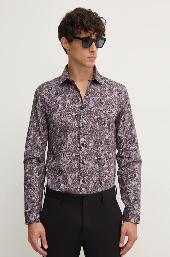 Lindbergh camicia tessuto elasticizzato marrone 30.203686.BROWN