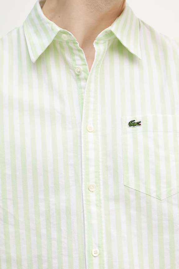 Lacoste koszula bawełniana męska CH5623 zielony