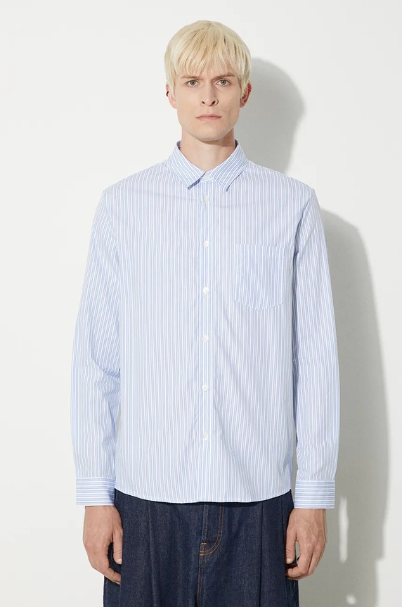Košile A.P.C. Chemise Clement regular modrá COHAI.H12512.IAA