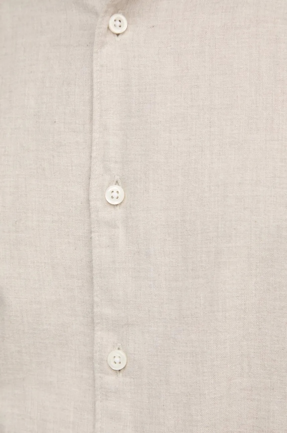 Βαμβακερό πουκάμισο BOSS 50527586 μπεζ NC24