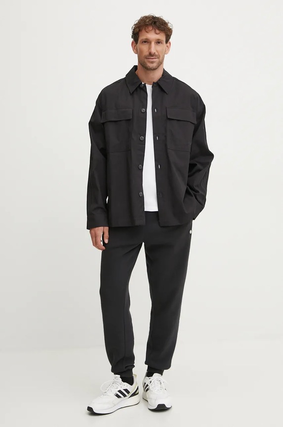 Bavlnená košeľa adidas Originals Premium Essentials Shirt IW0996 čierna AW24