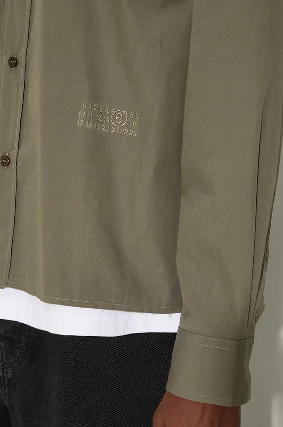 MM6 Maison Margiela cotton shirt green SH0DT0012.M35152
