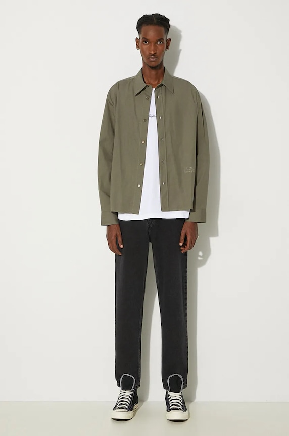 MM6 Maison Margiela cotton shirt SH0DT0012.M35152 green