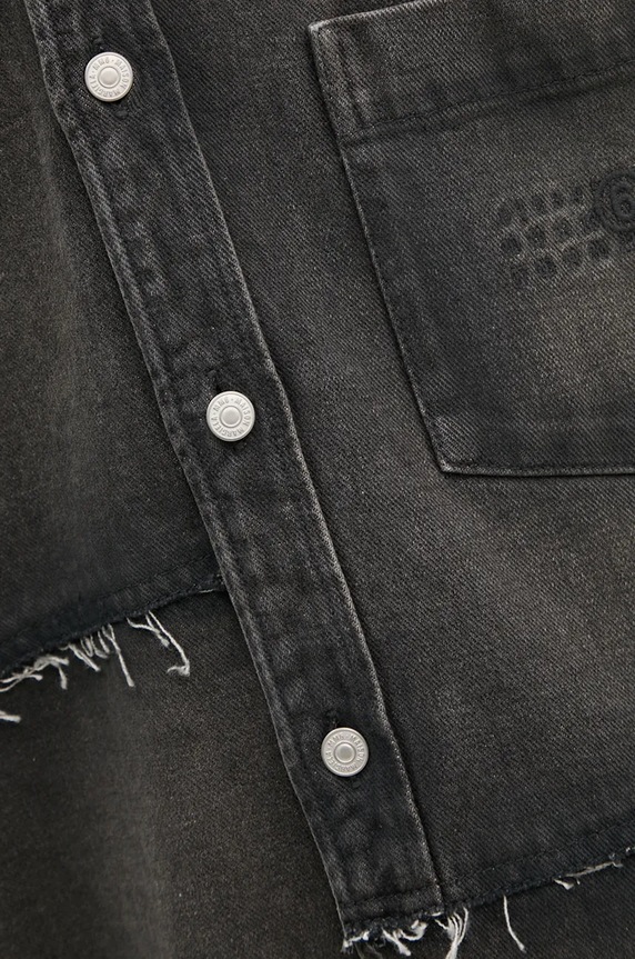 Rifľová košeľa MM6 Maison Margiela SH2DT0009.S30848 sivá