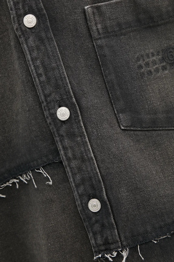Rifľová košeľa MM6 Maison Margiela SH2DT0009.S30848 sivá