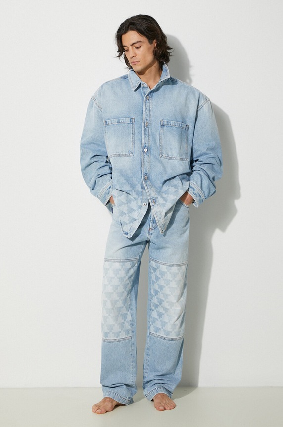 Джинсова куртка Marcelo Burlon Laser Cross Dnm Overshirt CMYE01GF24DEN0014034 блакитний AW24