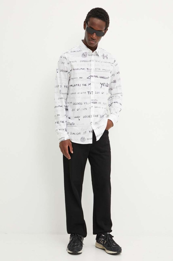 Odzież Desigual koszula bawełniana PAUL 24WMCW27 biały