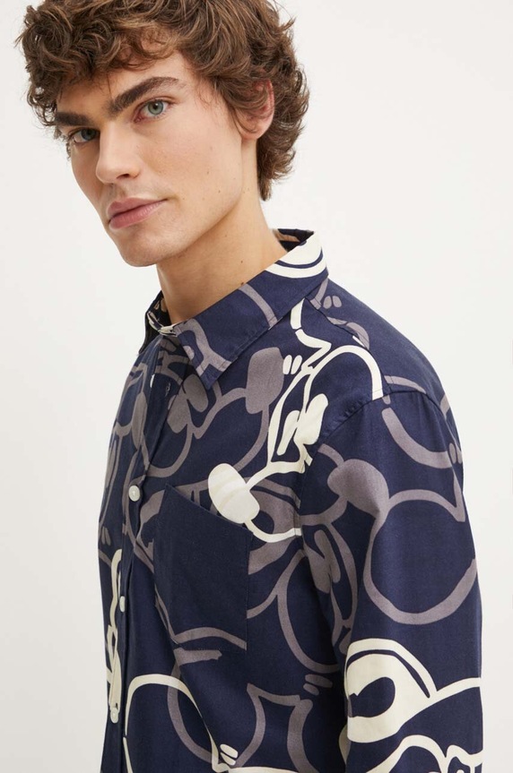 Desigual koszula bawełniana SAMSON granatowy 24WMCW26