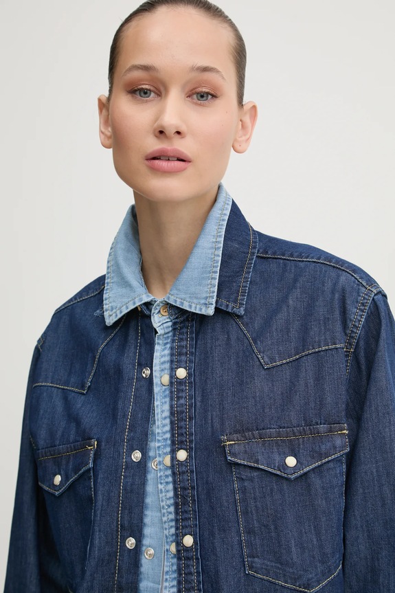 Desigual koszula NUEVAYORK granatowy 24WMCD03