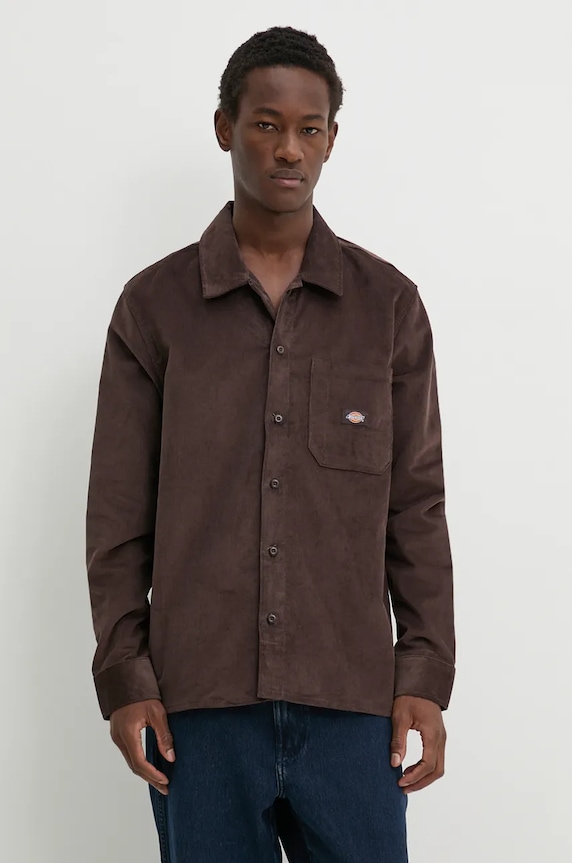 Košulja od samta Dickies CORDUROY casual smeđa DK0A8652