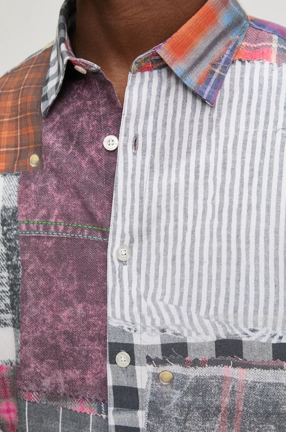 Desigual camasa din bumbac MINESSOTA 24WMCW39 gri AW24