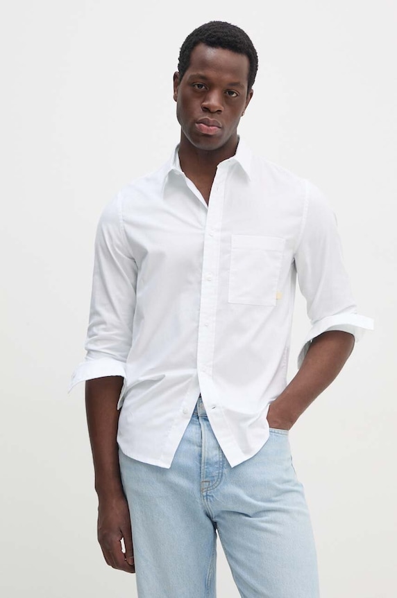 Oblečenie Bavlnená košeľa Calvin Klein Jeans J30J326182 biela