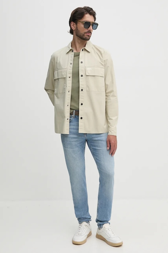 Риза Calvin Klein Jeans J30J326970 бежов SS25