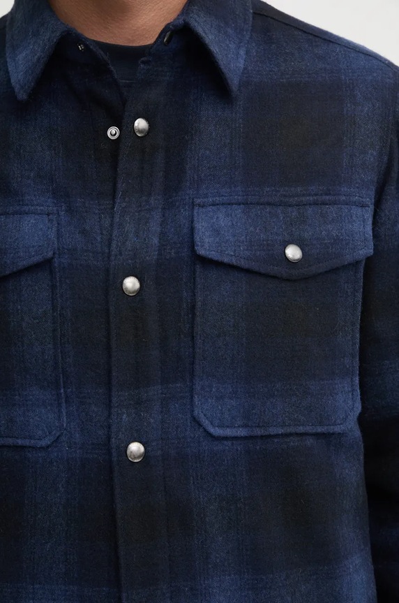 Tommy Hilfiger gyapjú ingkabát MW0MW36852 sötétkék AW24