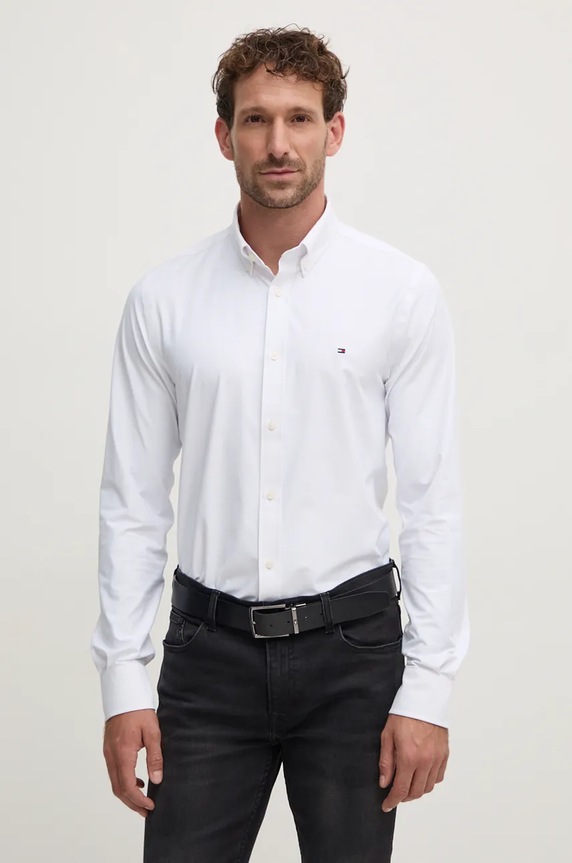 Košile Tommy Hilfiger slim bílá MW0MW37356
