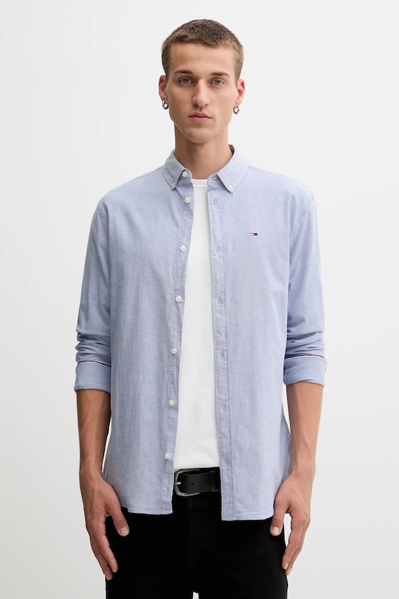 Tommy Jeans cămașă lung albastru DM0DM09594