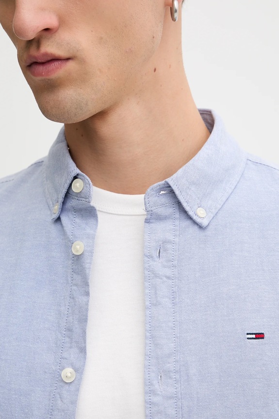 Tommy Jeans cămașă DM0DM09594 albastru