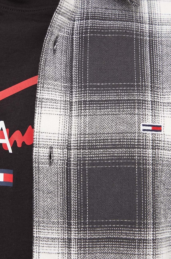 Bavlněná košile Tommy Jeans DM0DM19651 šedá