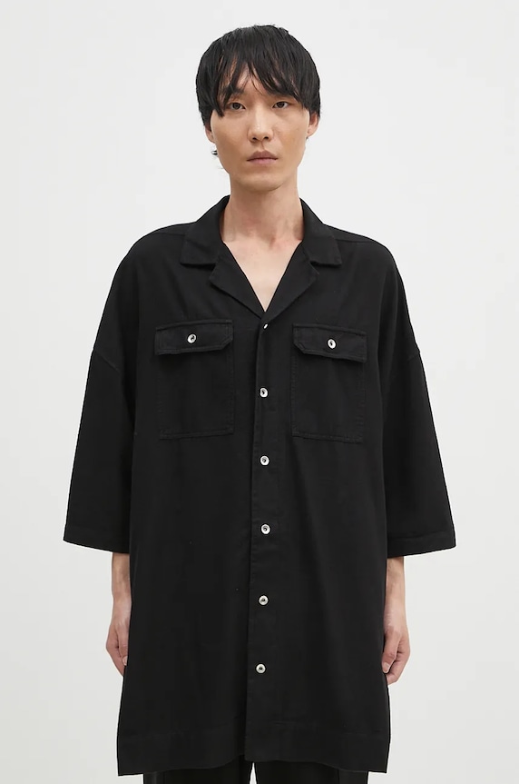 Rick Owens koszula bawełniana Magnum Tommy czarny DU02D2290.CFL