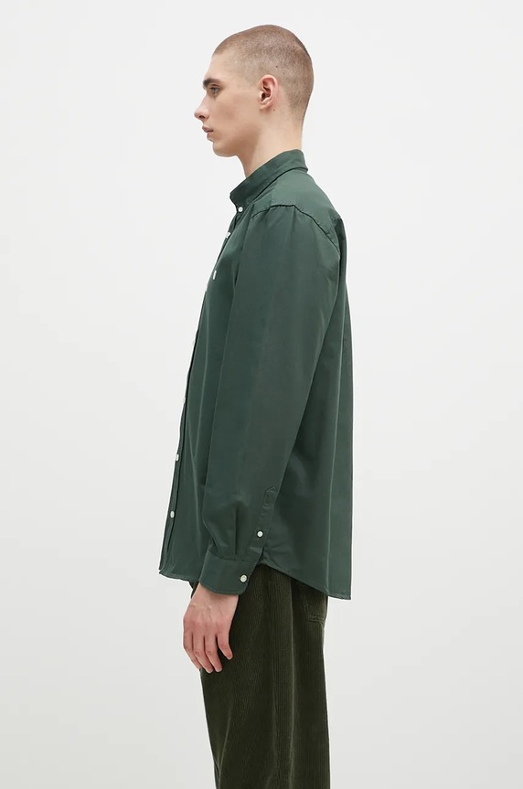 Carhartt WIP cotton shirt Longsleeve Madison Shirt I023339.2E4XX green AW24