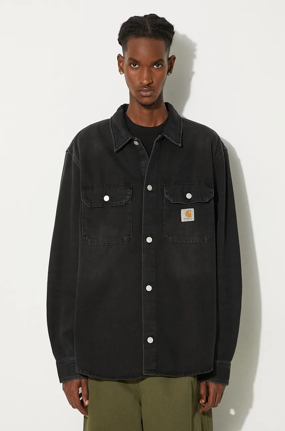 Carhartt WIP denim jacket Harvey Shirt Jac denim black I033346.894L