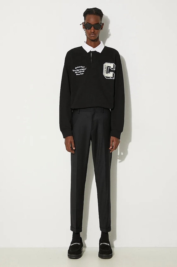 Carhartt WIP cotton longsleeve top Longsleeve Brown Ducks Rugby Shirt I033832.0D2XX black