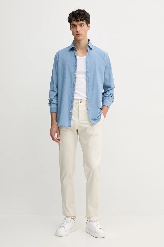 Πουκάμισο Lindbergh 30.203652.LT.BLUE μπλε AW25