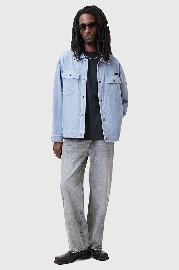 AllSaints camicia in velluto a coste CASTLEFORD M084OB blu
