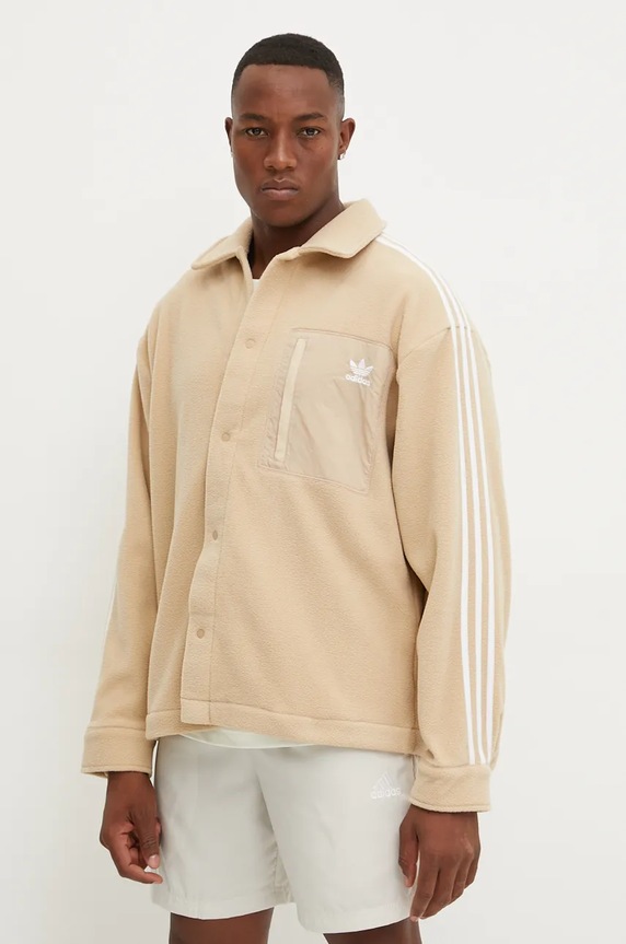 adidas Originals bluza polarowa bez kaptura beżowy IX5219