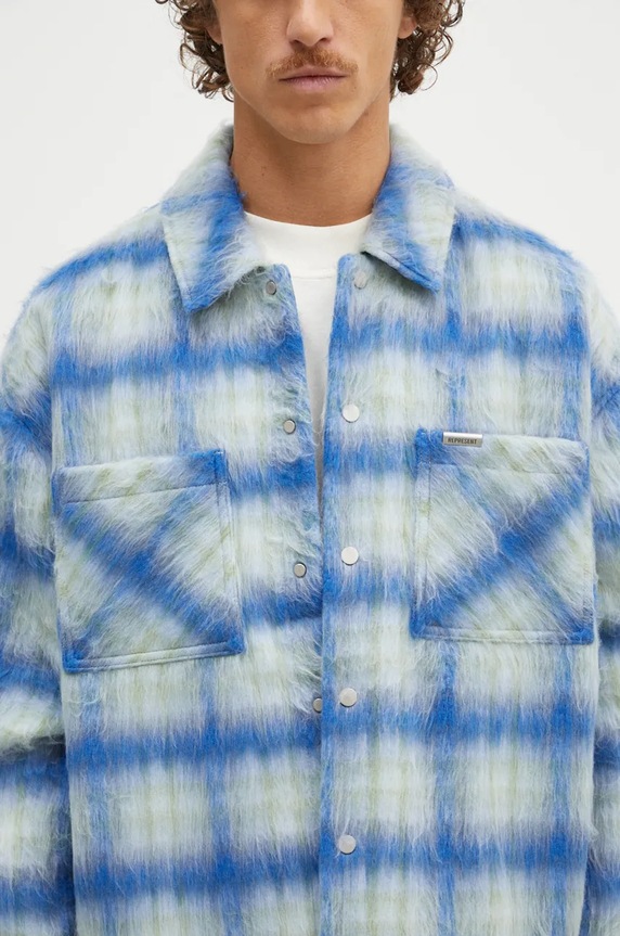 Represent shirt jacket Textured Overshirt blue MLM2160.196