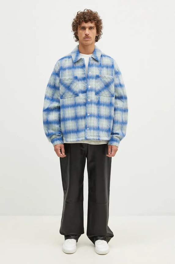 Represent shirt jacket Textured Overshirt MLM2160.196 blue