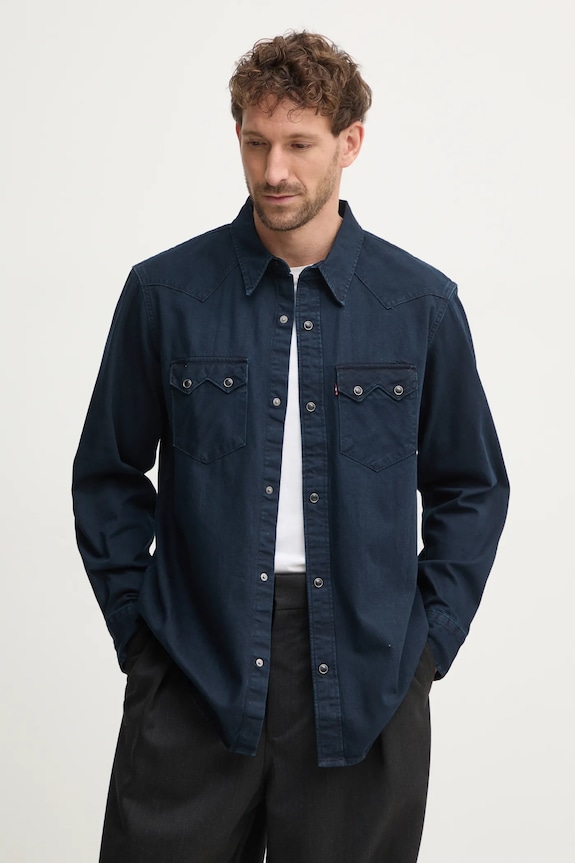 Rifľová košeľa Levi's relaxed tmavomodrá A5751