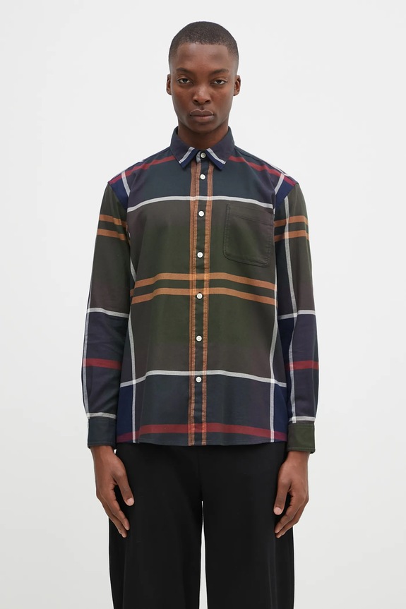 Barbour koszula bawełniana Renford OS Tartan Shirt wzorzyste zielony MSH5514