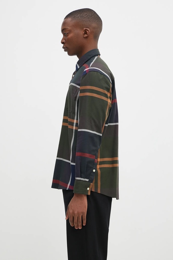 Barbour koszula bawełniana Renford OS Tartan Shirt MSH5514 zielony AW24