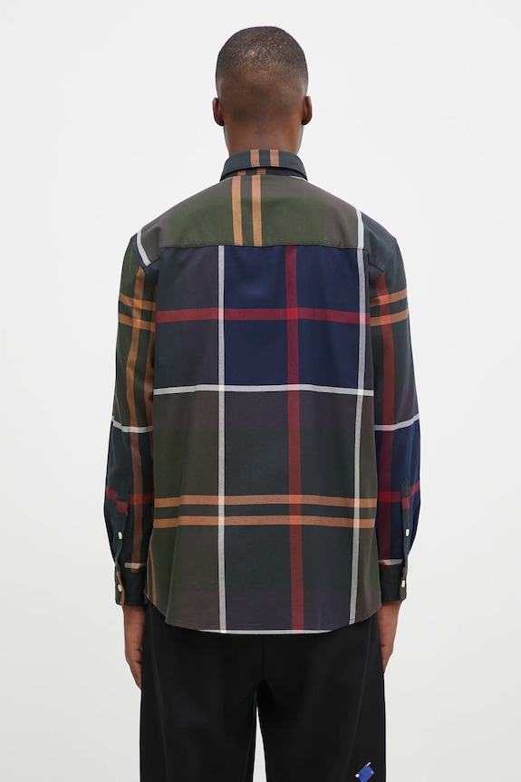 Oblečenie Bavlnená košeľa Barbour Renford OS Tartan Shirt MSH5514 zelená