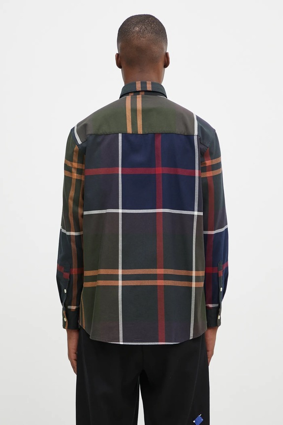 Odzież Barbour koszula bawełniana Renford OS Tartan Shirt MSH5514 zielony