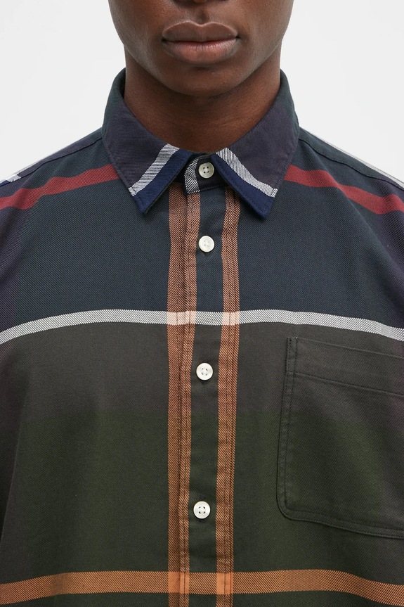 Bavlnená košeľa Barbour Renford OS Tartan Shirt zelená MSH5514