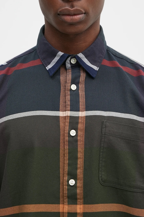 Bavlnená košeľa Barbour Renford OS Tartan Shirt zelená MSH5514