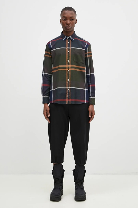 Barbour koszula bawełniana Renford OS Tartan Shirt MSH5514 zielony
