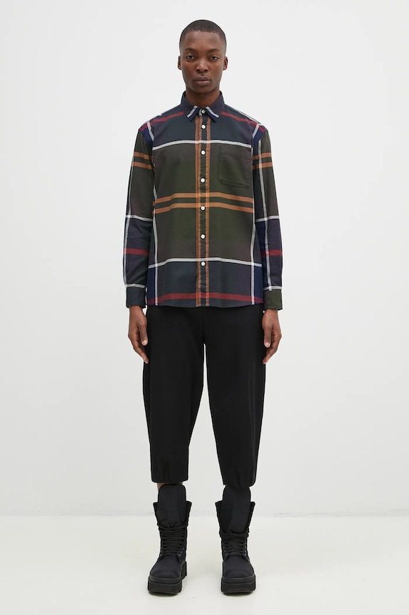 Barbour koszula bawełniana Renford OS Tartan Shirt MSH5514 zielony