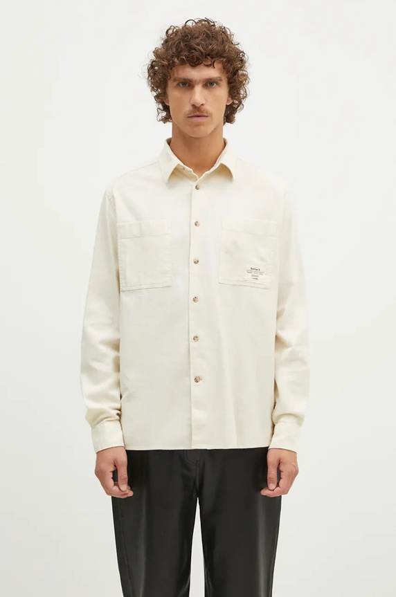 Barbour koszula bawełniana Angelo Relaxed bawełna beżowy MSH5521