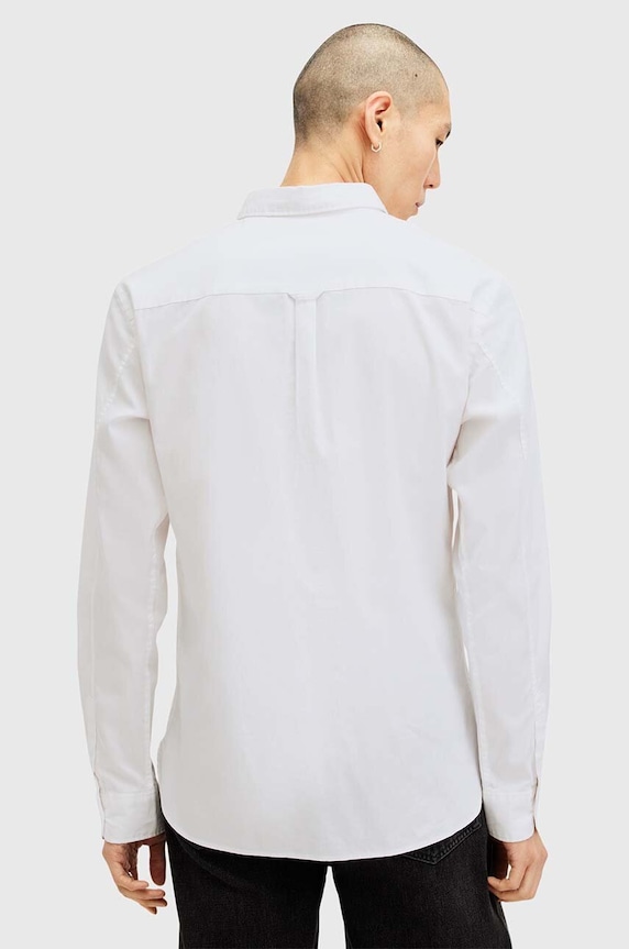 Bavlnená košeľa AllSaints HAWTHORNE LS SHIRT M150SB biela