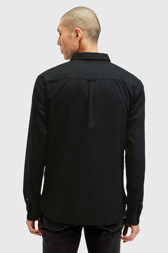Pamučna košulja AllSaints HAWTHORNE LS SHIRT crna M150SB