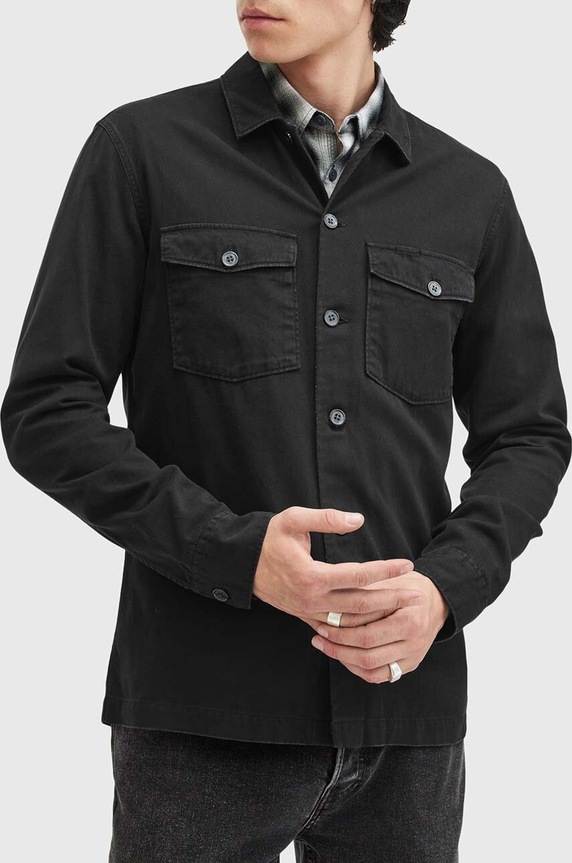 Îmbrăcăminte AllSaints camasa din bumbac SPOTTER LS SHIRT M154SB negru