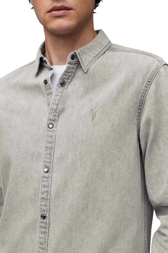 AllSaints farmering GLEASON LS SHIRT M165SB szürke AA00